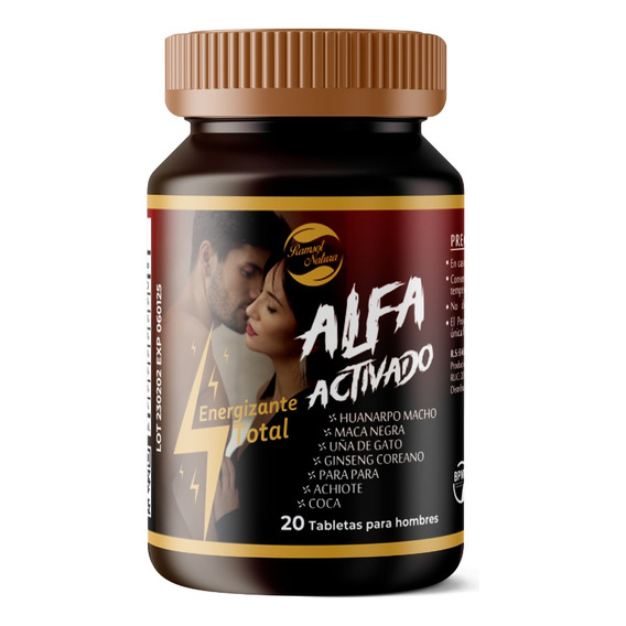 Maca Negra Con Huanarpo Macho 20 Tabletas Alfa Activado