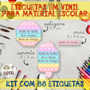 Kit Com 88 Etiquetas Escolares Em Vinil - Pop It Popit =)
