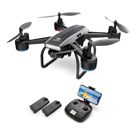 Drone DeeRC D50 con cámara 2K negro 2 baterías
