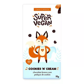 Chocolate Branco C/ Pedaços Cookies Super Vegan 95g - Vegano