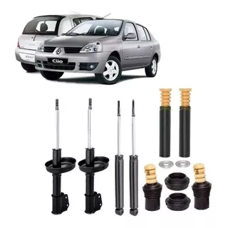 4 Amortecedor+kit Suspensão Renault Sandero 2010 2011 2012