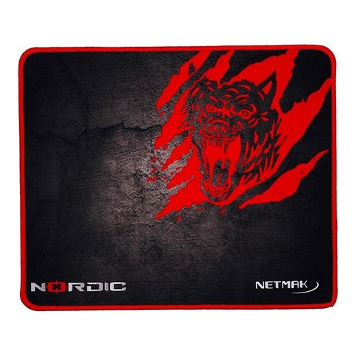 Mouse Pad Gamer Netmak Nm-nordic 30x25cm Antideslizante Color Negro Diseño impreso N/A
