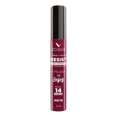 Labial Larga Duracion Resist Vogue Acabado Mate Color Valiente