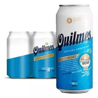 Cerveza Quilmes Clásica American Adjunct Lager Lata 473 ml 6 Unidades
