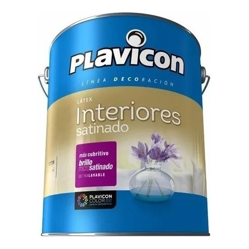 Latex Pintura Plavicon Interior Satinado 20 Lts Color Blanco