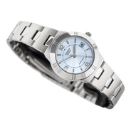 Reloj Casio Ltp-1241d-2a Para Dama Plateado/ Azul 