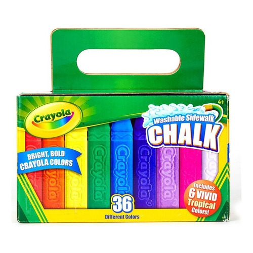 Gises Crayola Grandes Lavables Para Acera 36 Colores Dif