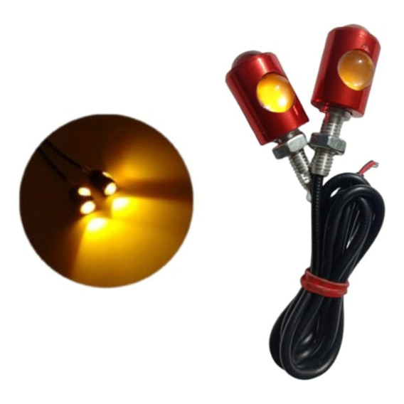 Nueva Direccional Ojo Aguila Led Moto Ext Rojo Luz Amarilla