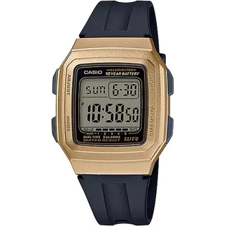 Relógio Casio Unissex Vintage Illuminator Prata Dourado Cor Da Correia Preta Cor Do Fundo Digital