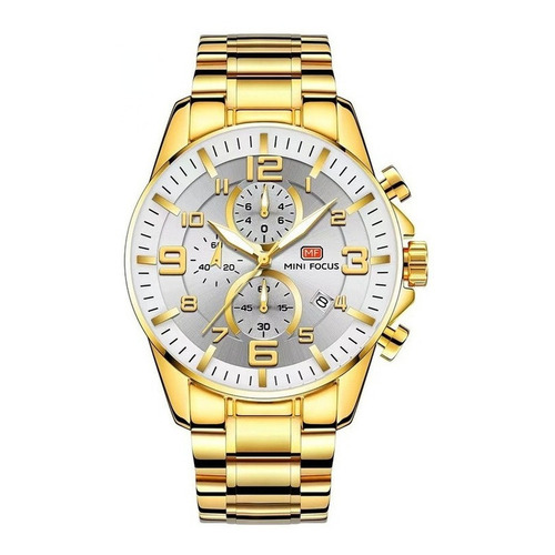 Mini Focus Hombres Negocios Oro Esfera Grande Relojes