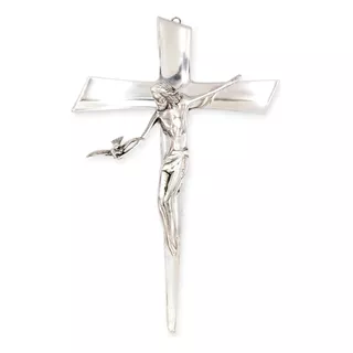 Hermosa Cruz De Jesús Espíritu Santo Crucifijo Pewter Fino
