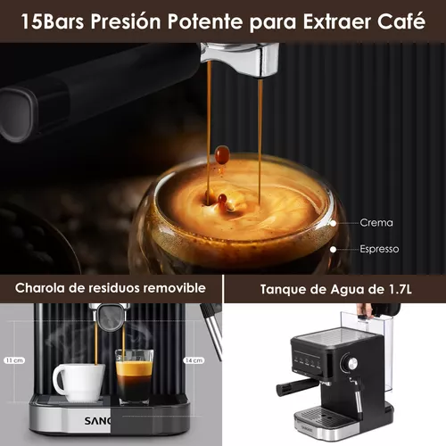 Maquina De Cafe Expresso y Cappuccino Con Espumador Leche Cafetera Para  Cocina