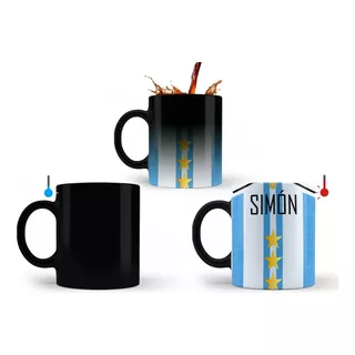 Taza Mágica Argentina 3 Estrellas Con Nombre Personalizada