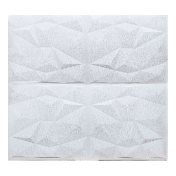 Placa De Pared Autoadhesivo 3d Diseño Geométrico Blanco