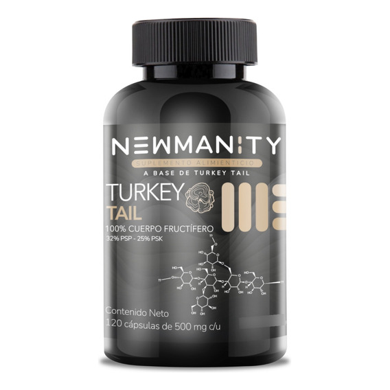 Turkey Tail (cola De Pavo) 120 Cápsulas| Newmanity Sabor Sin sabor