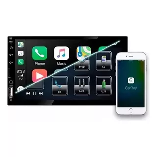 Multimídia Mp5 M7 Android Auto Apple Car Play Bluetooth 7pol Cor Preto