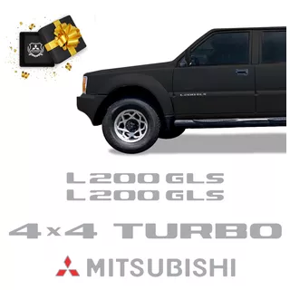 Kit Adesivo L200 Gls 4x4 Turbo 2001/2002 Emblema Mitsubishi