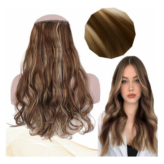 55cm Extensiones De Cabello Pelo Postizo Cabello Lavable