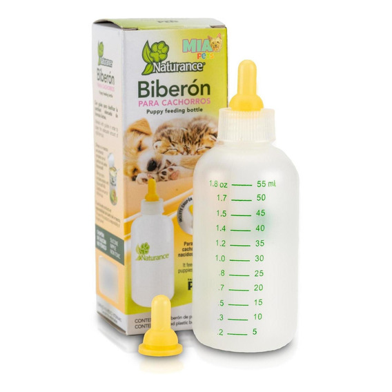 Biberon P Cachorros 56ml Chupon Extra Naturance Perro Gato Color Transparente