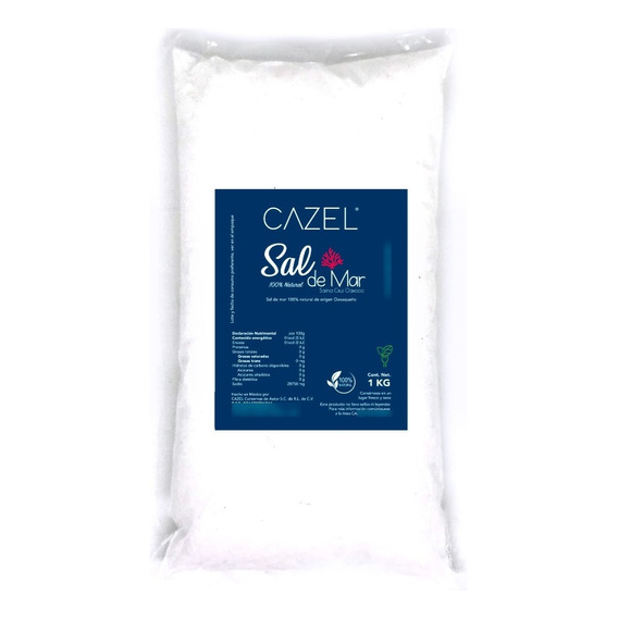 Sal De Mar Pulverizada Oaxaca Salina Cruz Natural 1kg