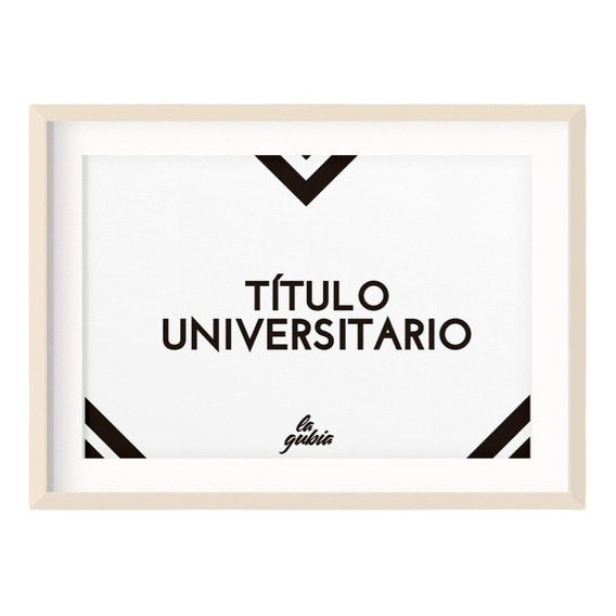 Marco De Madera Cuadro P/título Universitario/ Uba Paspartu