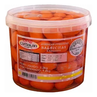 Salsicha Buteco Conserva Á Vinagrete 1 Pote:2,2kg Peso Liq