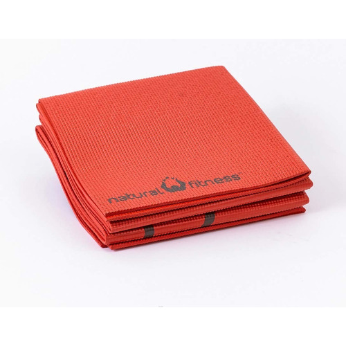 Tapete Yoga Plegable 4 Mm Antideslizante Natural Fitness Color Rojo