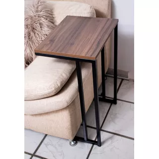 Mesa Lateral Arrime Mod Auxilium Moderna Madera Oscura