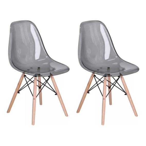 Set 2 Sillas Eames Modernas Minimalistas Acrílico Nova Home