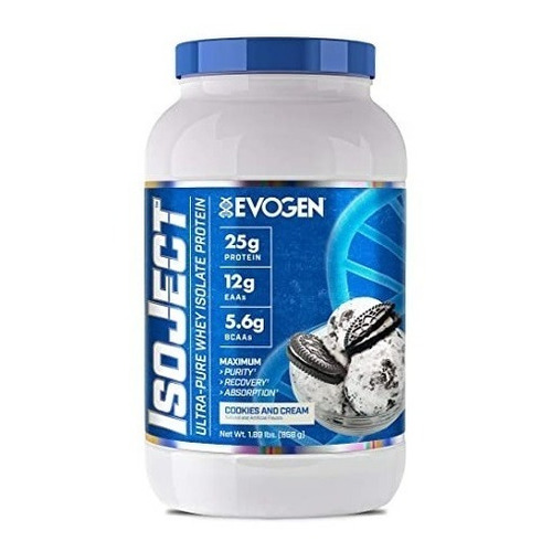 Proteina Aislada Evogen Isoject Ultra Pure Whey 1.8 Libras Sabor COOKIES AND CREAM 1.89 LBS