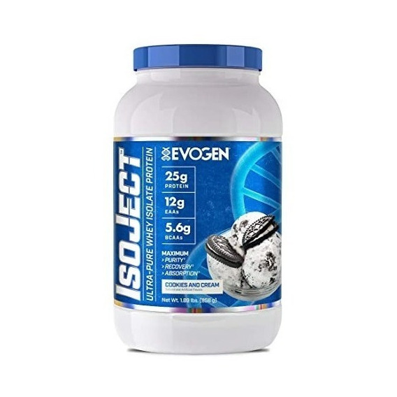 Proteina Aislada Evogen Isoject Ultra Pure Whey 1.8 Libras Sabor COOKIES AND CREAM 1.89 LBS