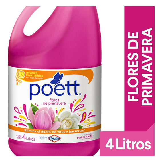 Poett Desinfectante  De Pisos Flores De Primavera  4l