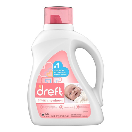 Detergente Dreft Concentrado Para Bebe 64ld 2,72lt