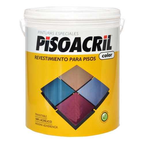 Pintura Para Pisos Transitable Plavicon Pisoacril 4 L - Rex Color Gris Acero