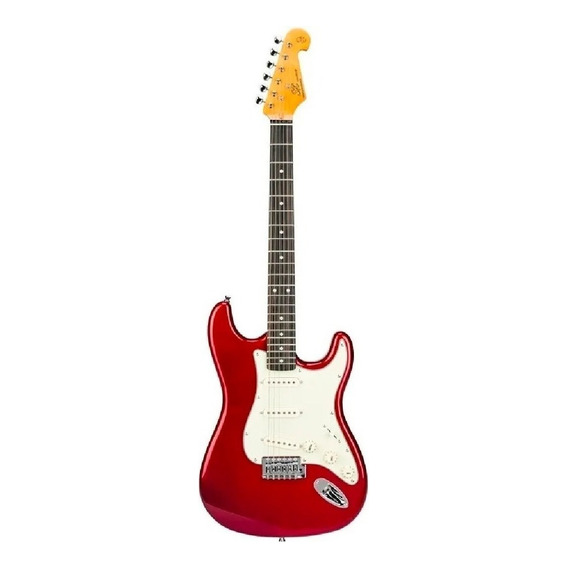 Guitarra eléctrica SX Vintage Series SST62+ de tilo candy apple red brillante con diapasón de palo de rosa