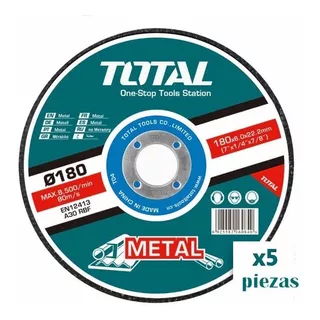 Discos De Corte 180mm Para Metal Pack 5 Unidades Total