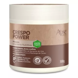 Máscara Crespo Power Umectante Nutritiva 500g - Apse Vegano