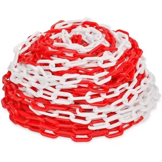 Cadena Plástica Seguridad Señalización Roja Y Blanca X 25mts Color Rojo Y Blanco