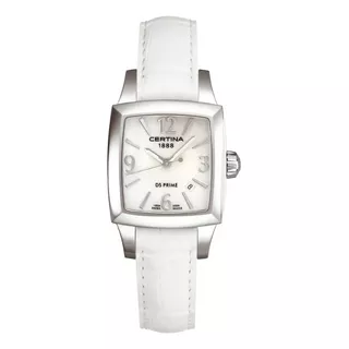 Reloj Certina Ds Prime Shape C0043101611700 Mujer | Color De La Malla Blanco Color Del Bisel Plateado Color Del Fondo Blanco