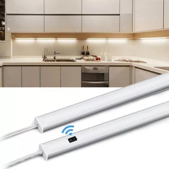 Led 90cm Sensor+base Cocina Mesada Vestidor Bajo Alacena