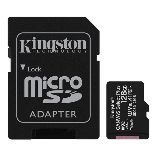 Tarjeta de memoria Kingston SDCS2 Canvas Select Plus con adaptador SD 128 GB