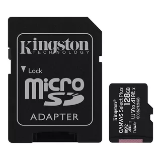Cartão De Memória Microsd 128gb + Adaptador Canvas Kingston