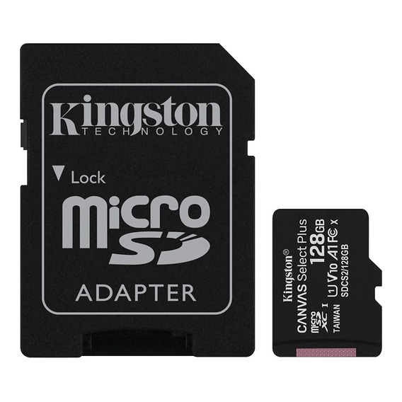 Tarjeta de memoria Kingston SDCS2SP  Canvas Select Plus con adaptador SD 128GB