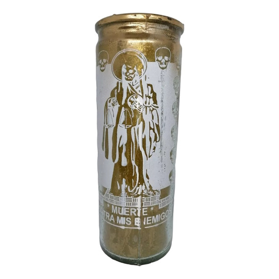 20 Veladoras Esotérica Santa Muerte Dorada Parafina 100%