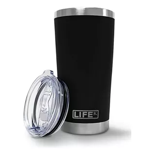 Copo Térmico Lifek Em Aço Inox 591ml Preto Com Tampa