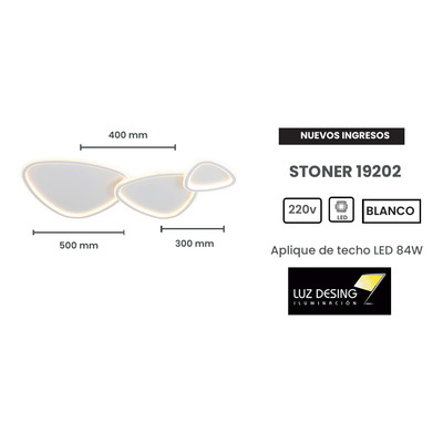 Plafon Led Stoner 19202 Blanco 84w Deco Moderno Cie