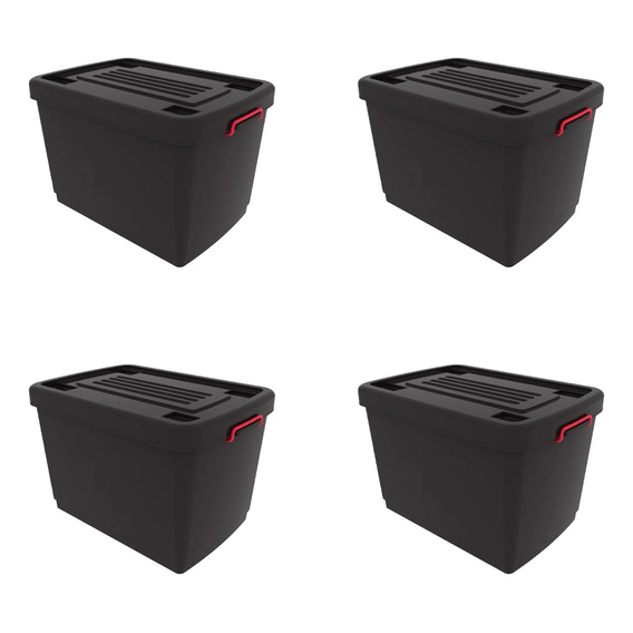 Caja Organizadora C/ruedas Heavy Box 95 Lts Gardenlife X4