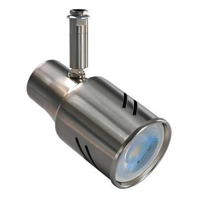 Spot Cabezal Acero Platil Apto Led Gu10 Riel Luz Desing