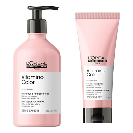  Shampoo Y Acondicionador Vitamino Color Loreal 200/500ml