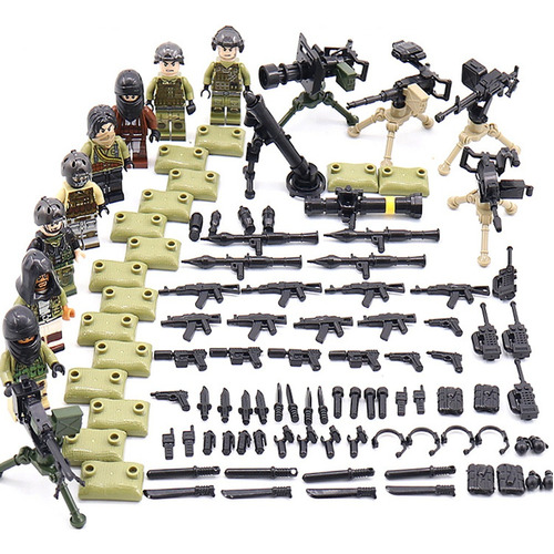 Minifiguras, soldado militar, juguete pesado, supresor de incendios, color Ct-101